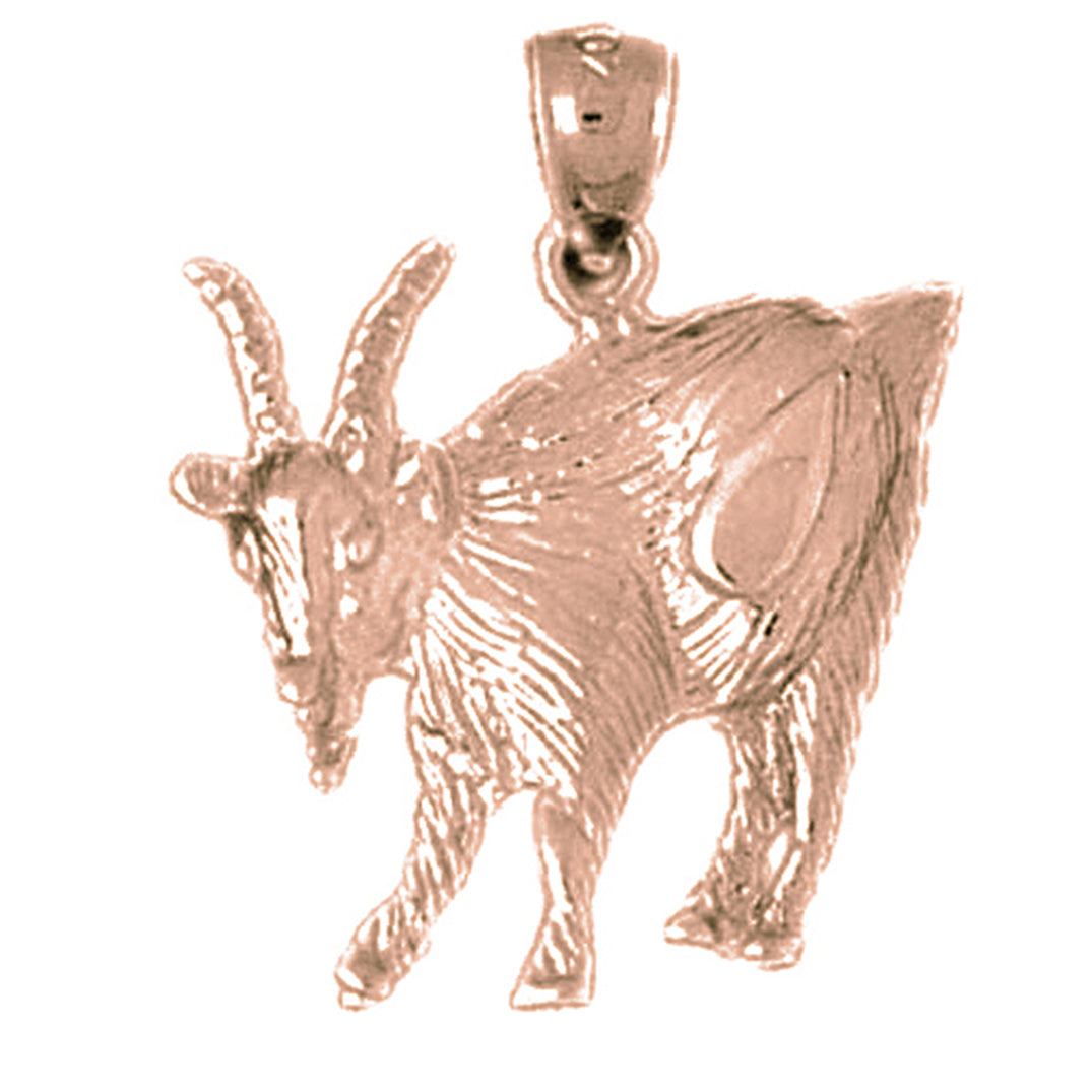 10K, 14K or 18K Gold Goat Pendant