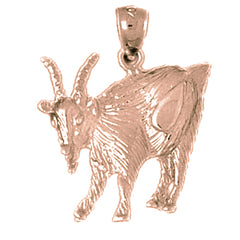 10K, 14K or 18K Gold Goat Pendant