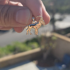 10K, 14K or 18K Gold Goat Pendant