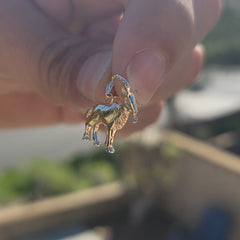 10K, 14K or 18K Gold Goat Pendant