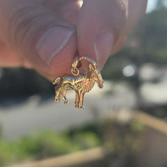 10K, 14K or 18K Gold Goat Pendant