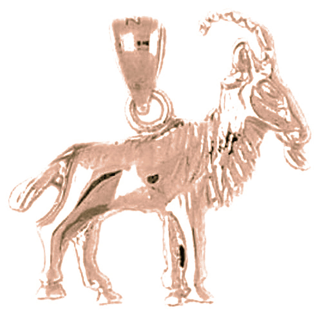 10K, 14K or 18K Gold Goat Pendant