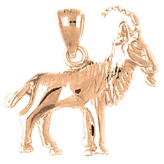 10K, 14K or 18K Gold Goat Pendant