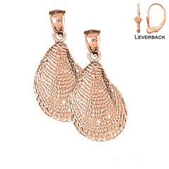 14K oder 18K Gold 33mm Muschelohrringe