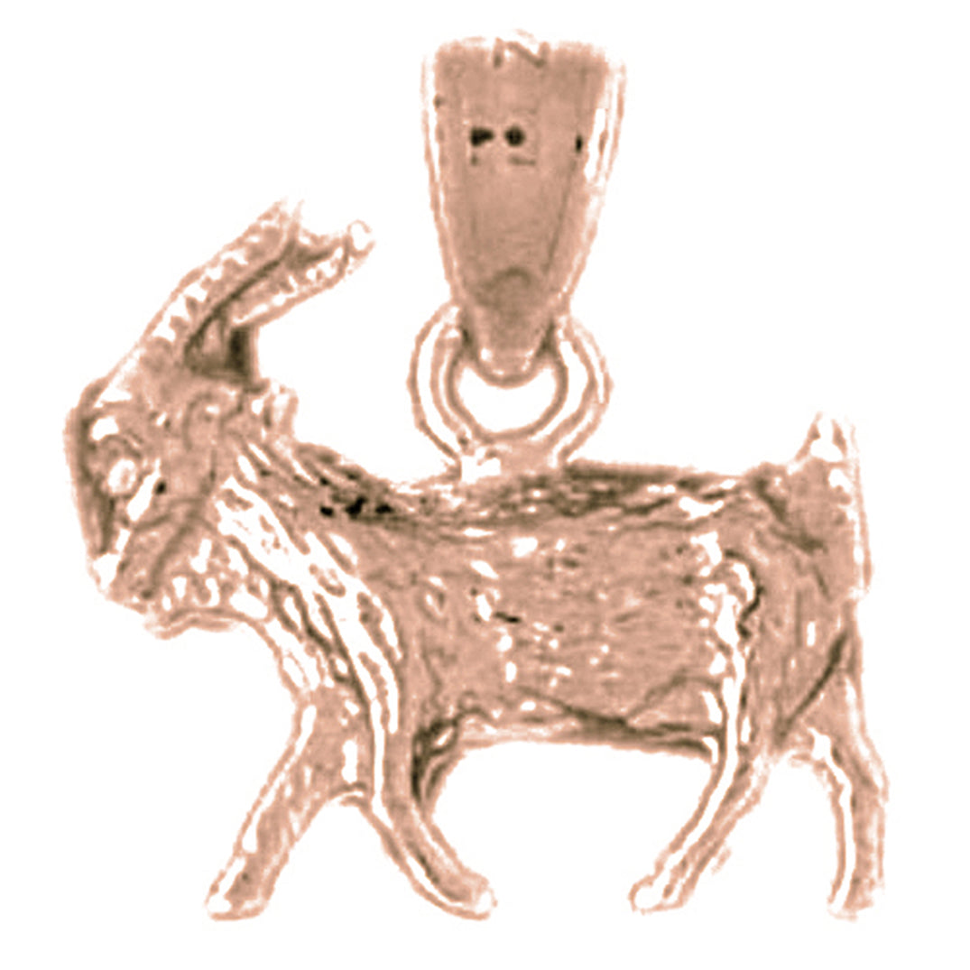 10K, 14K or 18K Gold 3D Goat Pendant