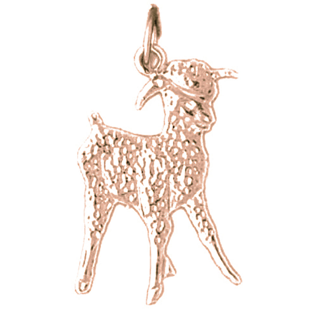 14K or 18K Gold Sheep Pendant