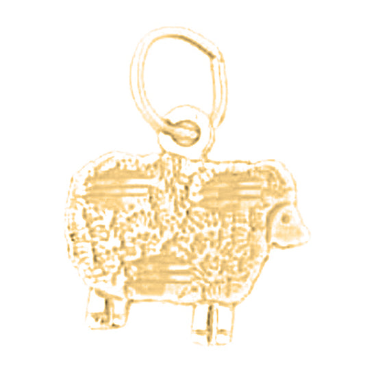 14K or 18K Gold Sheep Pendant
