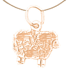 14K or 18K Gold Sheep Pendant