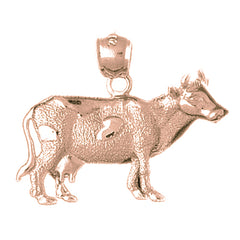 10K, 14K or 18K Gold Cow Pendant