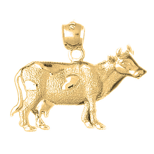 10K, 14K or 18K Gold Cow Pendant