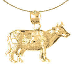 10K, 14K or 18K Gold Cow Pendant