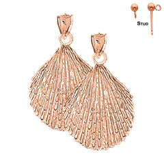 14K or 18K Gold Shell Earrings