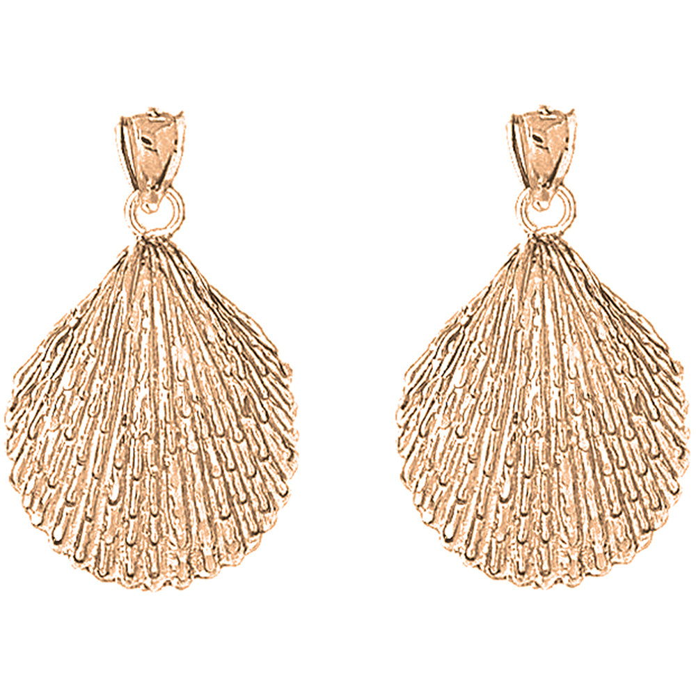 14K or 18K Gold 37mm Shell Earrings