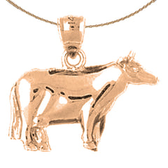 10K, 14K or 18K Gold Cow Pendant