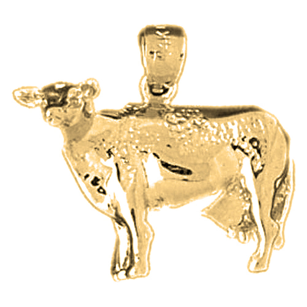 10K, 14K or 18K Gold Cow Pendant