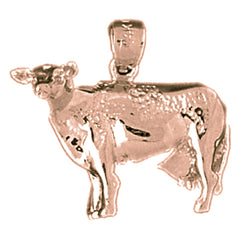 10K, 14K or 18K Gold Cow Pendant