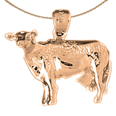 10K, 14K or 18K Gold Cow Pendant