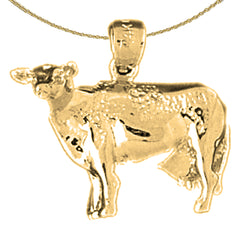 10K, 14K or 18K Gold Cow Pendant