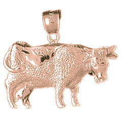 10K, 14K or 18K Gold Cow Pendant