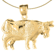 10K, 14K or 18K Gold Cow Pendant