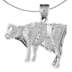 10K, 14K or 18K Gold Cow Pendant