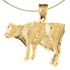 10K, 14K or 18K Gold Cow Pendant