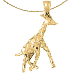 Giraffenanhänger aus 10 Karat, 14 Karat oder 18 Karat Gold