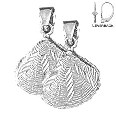 Muschelohrringe aus Sterlingsilber, 22 mm, (weiß- oder gelbvergoldet)