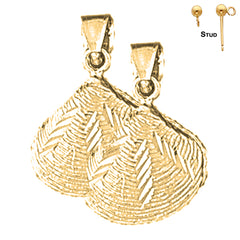 Muschelohrringe aus Sterlingsilber, 22 mm, (weiß- oder gelbvergoldet)