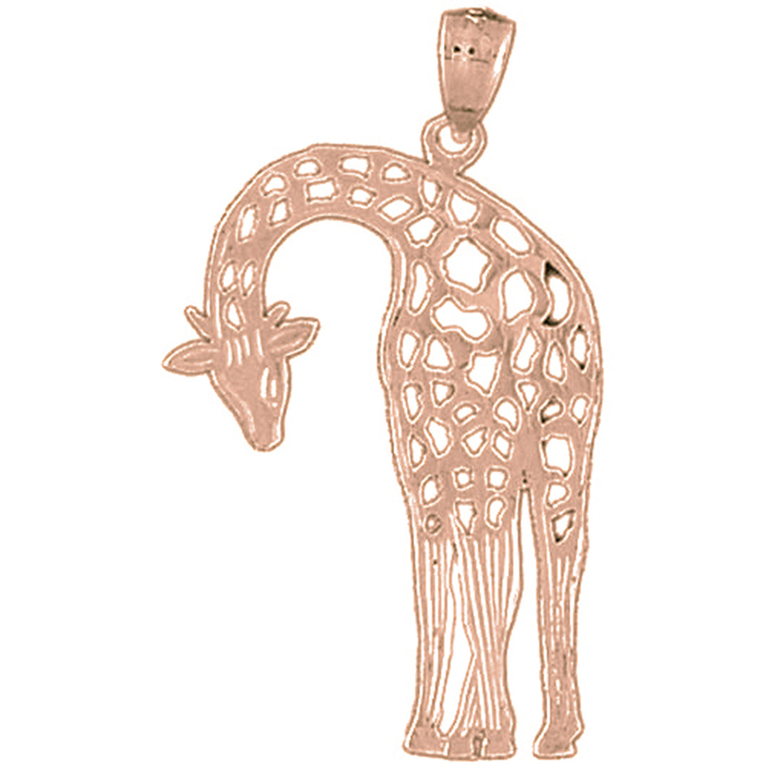 14K or 18K Gold Giraffe Pendant