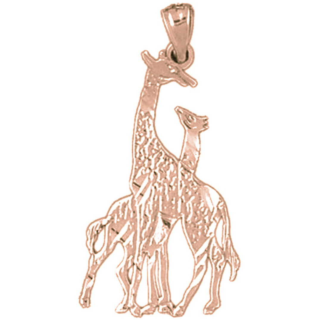 14K or 18K Gold Giraffe Pendant