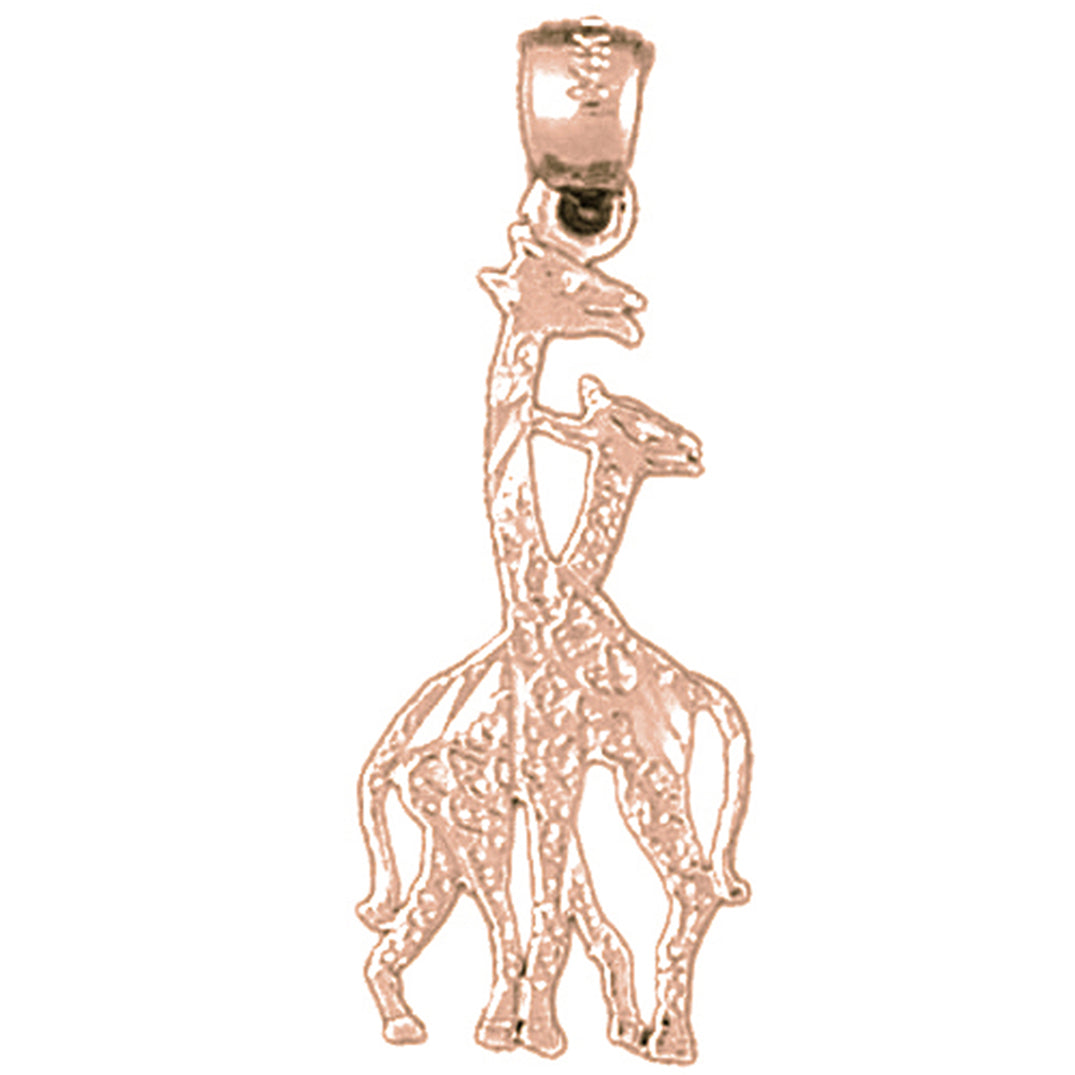 14K or 18K Gold Giraffe Pendant