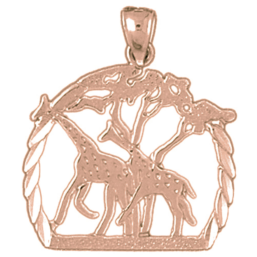 14K or 18K Gold Giraffe Pendant