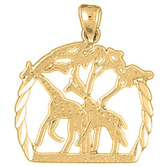 14K or 18K Gold Giraffe Pendant