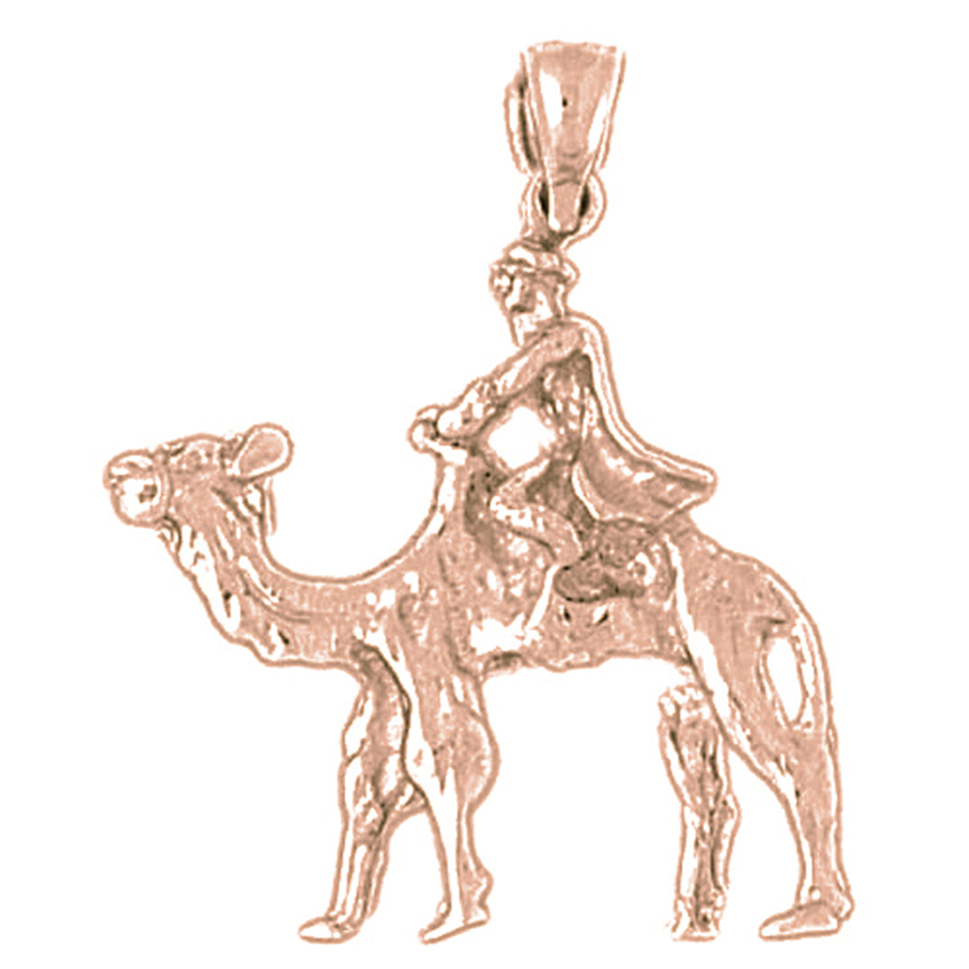 10K, 14K or 18K Gold 3D Camel Pendant