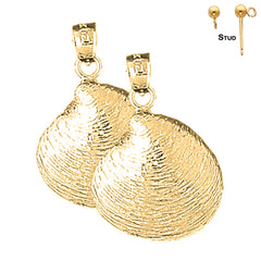 14K or 18K Gold Shell Earrings