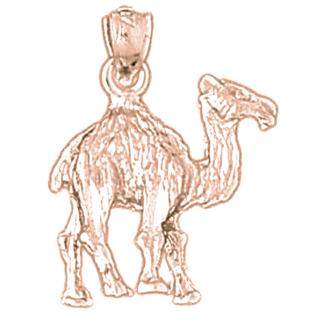 10K, 14K or 18K Gold 3D Camel Pendant