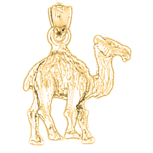 10K, 14K or 18K Gold 3D Camel Pendant