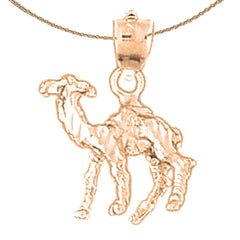 10K, 14K or 18K Gold 3D Camel Pendant