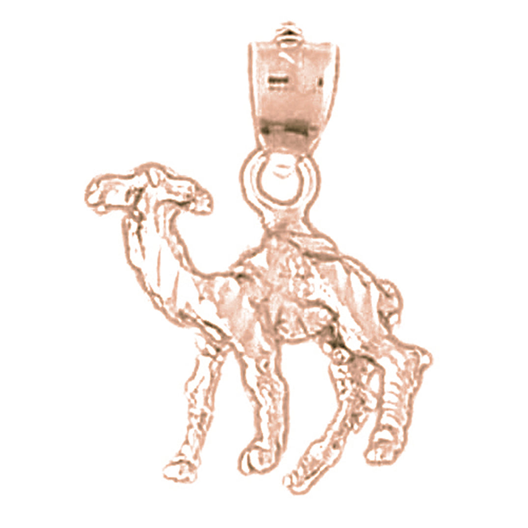 10K, 14K or 18K Gold 3D Camel Pendant