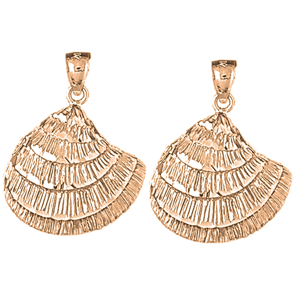 14K or 18K Gold 28mm Shell Earrings