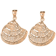 14K or 18K Gold 28mm Shell Earrings