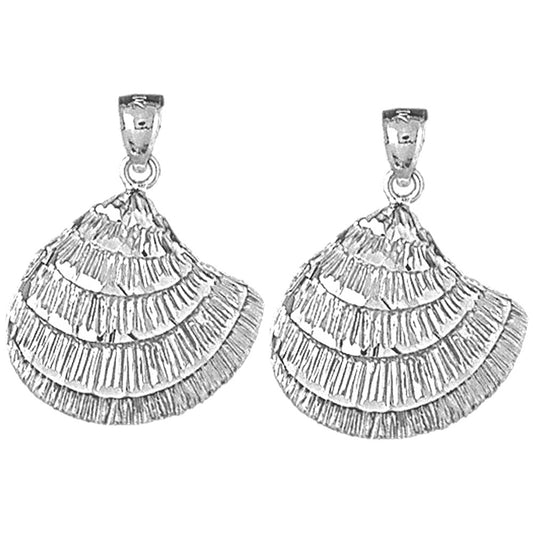 Sterling Silver 28mm Shell Earrings