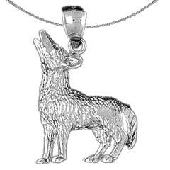 10K, 14K or 18K Gold Coyote Pendant