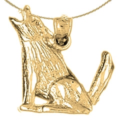 10K, 14K or 18K Gold Coyote Pendant