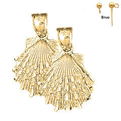 14K or 18K Gold Shell Earrings