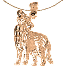 10K, 14K or 18K Gold Coyote Pendant