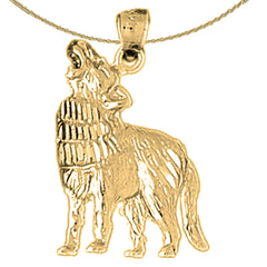 10K, 14K or 18K Gold Coyote Pendant