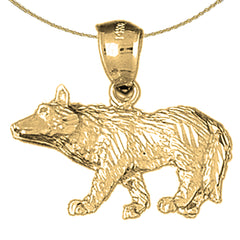 10K, 14K or 18K Gold Coyote Pendant