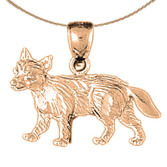 10K, 14K or 18K Gold Fox Pendant